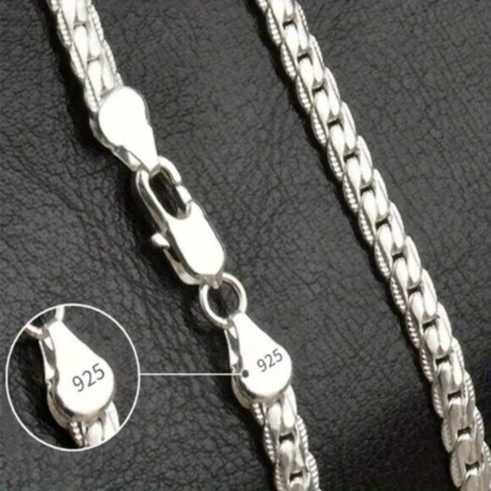 Elegant 925 Silver-Plated Adjustable Chain Necklace - Unisex - Picture 5 of 9